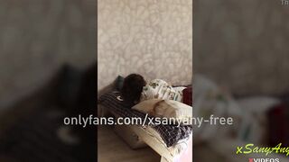 CUMming on Step Sister's blonde Hair while she was Having Fun