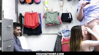 Young Slender Blonde Eighteen Thief Shoplifter Boned To Orgasms Inside