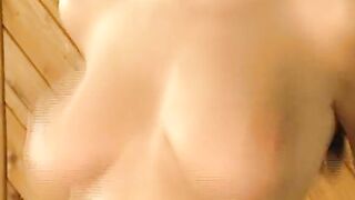She teases him with her tits