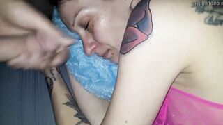Sleepin cum into mouth