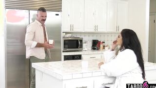 Hispanic cougar Sheena Ryder shares her boy vibrator with step-daughter