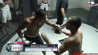 Slender inked blonde with tiny melons fucks into a boxing ring