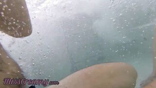 Flashing my cunt into front of a young boy into outside pool