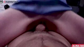 Stepsister get excited when I started jerking off my penis