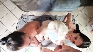 3 sexy chick sucking off penis | dick vultures | face