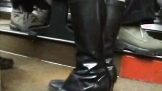 chinese man harrasses blonde on bus