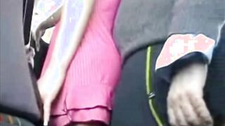 chinese man harrasses blonde on bus
