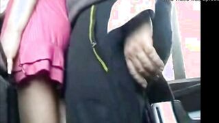 chinese man harrasses blonde on bus