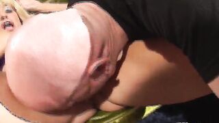 Big Tit MILFgets her snatch bald before giving a deep head