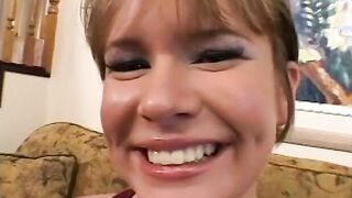 Adorable short haired petit anal whore loves guys assfucking her