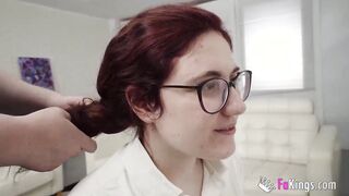 The slutty teenagers red head is back into our studios to