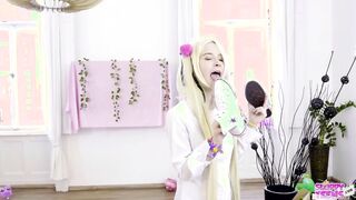 Cosplay Blonde Licks Shoes and gets BUTTHOLE RAVAGED
