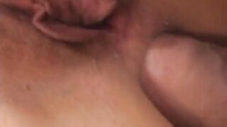 Babe blonde inside red gets choked and boned by 2 men