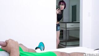Erotic Hispanic sneaks inside my house and catches me wanking