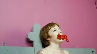 Well trained young love sub has her cunt worked over by m