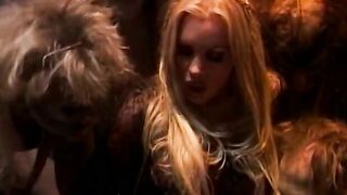 Fat snatch blonde honey into room blows and fucks 3 dicks