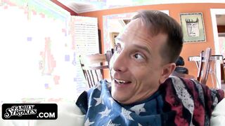 Huge Hooters Barely Legal Twat Gets Drilled By Stepdad