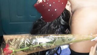 The courier delivered not only flowers, but also an orgasm