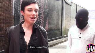 Short hair dark hair takes a bbcs into her asshole