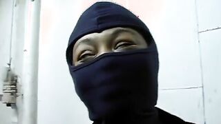 Short-haired kinkster dragged to bdsm room by 2 S and M