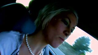 Inked blond chick fucks stranger at beach
