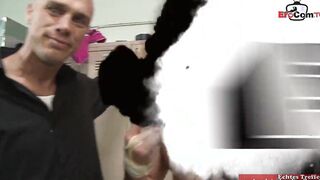 Slim blonde hoe with tiny hooters anal fuck inside a