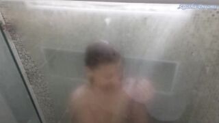 Check out my step sister masturbating at the shower!