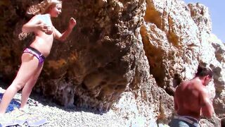 Blonde Nicole Pearl with long boobs loves anal sex