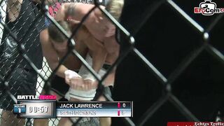 Slender blonde 18 yo with tiny titties fucks inside a boxing