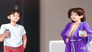 SummertimeSaga - Jerking Off On Parents Bed With Older Woman's