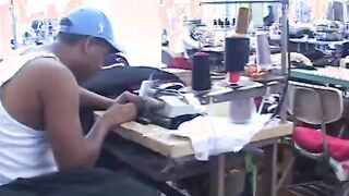 Slutty blonde is videotaped getting bent over by dude