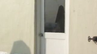 Slutty blonde is videotaped getting bent over by dude