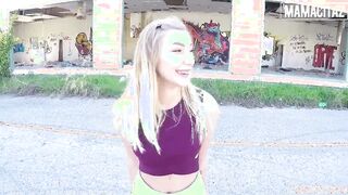 MAMACITAZ - Huge Butt 18 Takes Long Dick Inside Outdoor