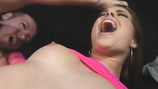 Horny dark haired gets hardcore doggy style fucking