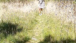 Dutch chick undresses into the park and goes for a walk