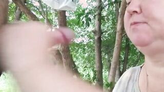 jerking off my penis under the trees after work three