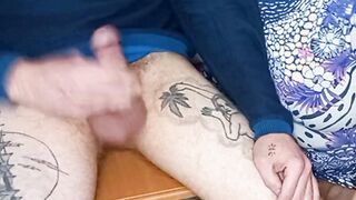 masturbating my cock inside the fitting room #3