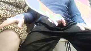 MILF fingers my dick three