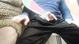 MILF fingers my dick three