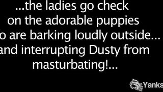 Tiny Titties Yanks Dusty Finger Her Unshaved Cunt