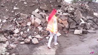 Strange Worker Seduce German Red Haired Eighteen Bareback Outdoors