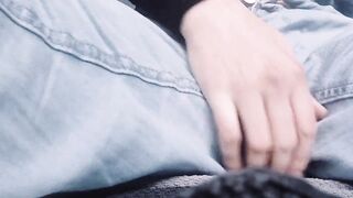 Bbw wetting and masturbating til orgasm into piss soaked jeans after huge hold