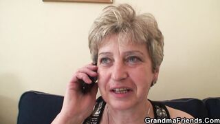 2 Hot men take turns on older woman's penis