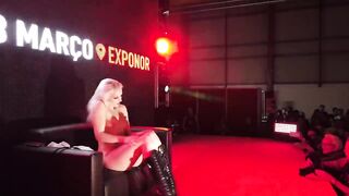 Stripping to nailed on stage inside Portugal