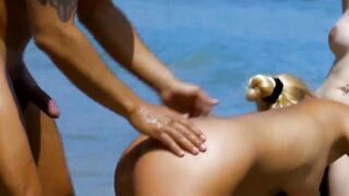 Bae babes at the beach and a soak and deep screwed