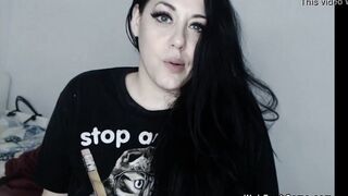 Amateur fucks huge titties with sex toy on webcam