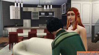 Son Fucks Blonde Milf After They Had Dinner Together