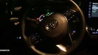 Late night vehicle closeup head