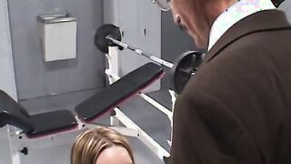 Dark Hair blows penis and gets boned by stud into room