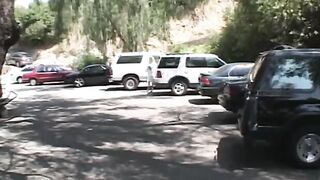 Blond milf neatly bald twat is banged! on a lawn chair